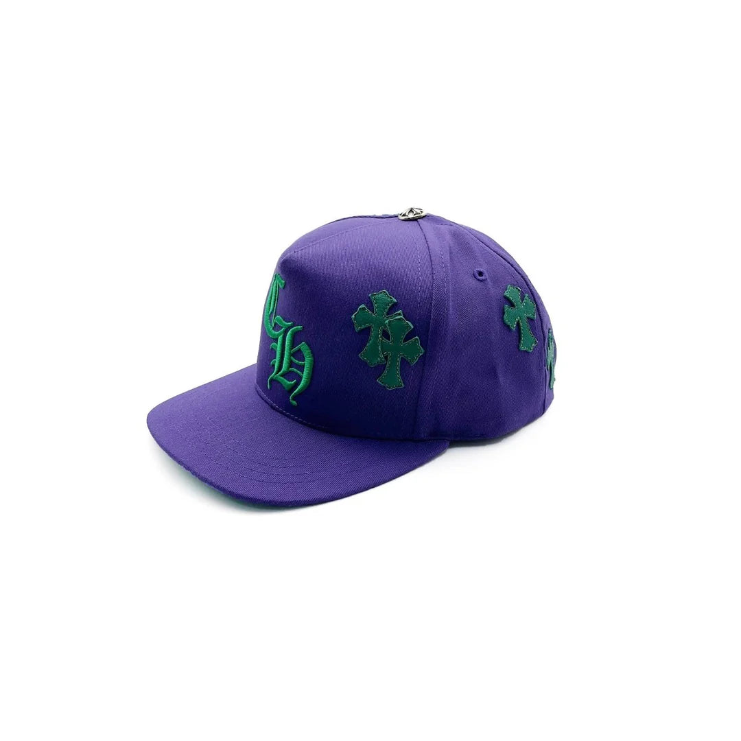Cross Patch Baseball Hat Purple/Green