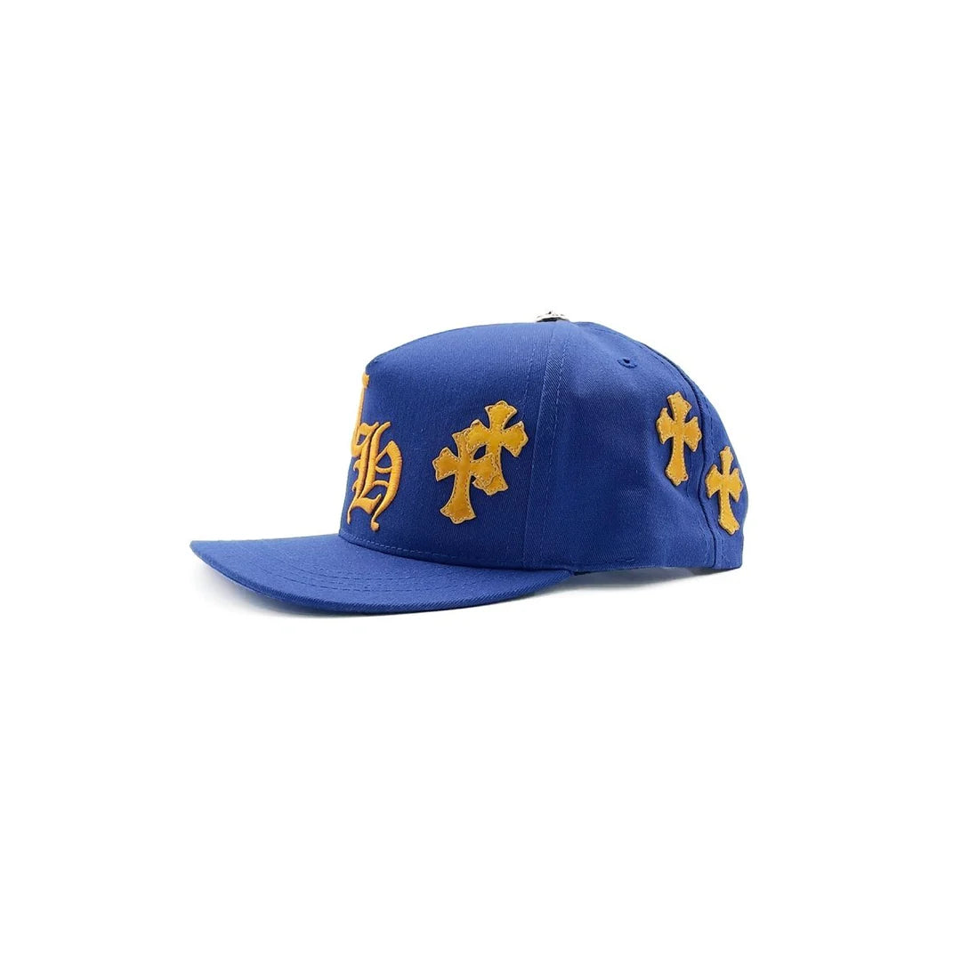 Cross Patch Baseball Hat Blue/Yellow