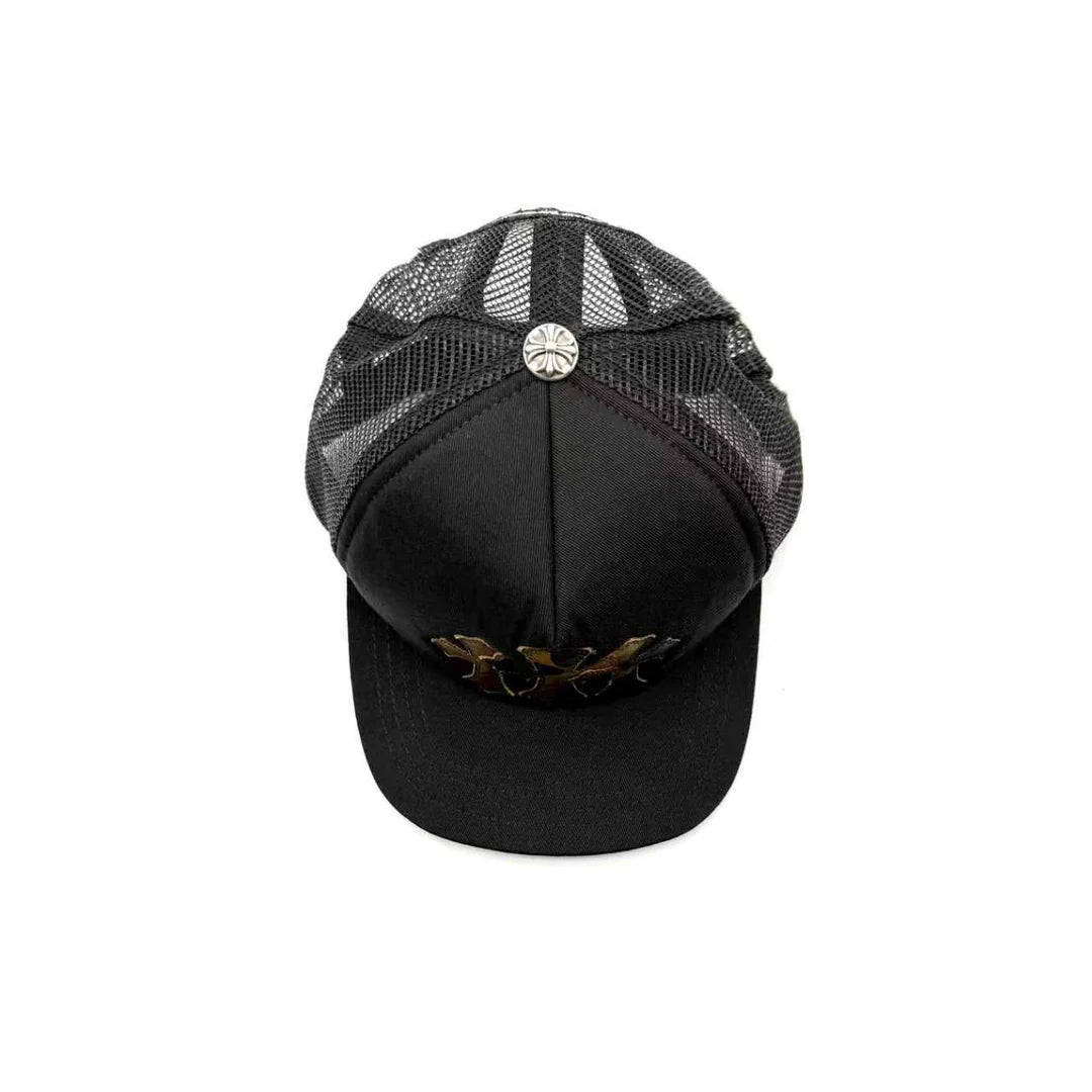 Triple Cross Patch Trucker Hat Black/Camo