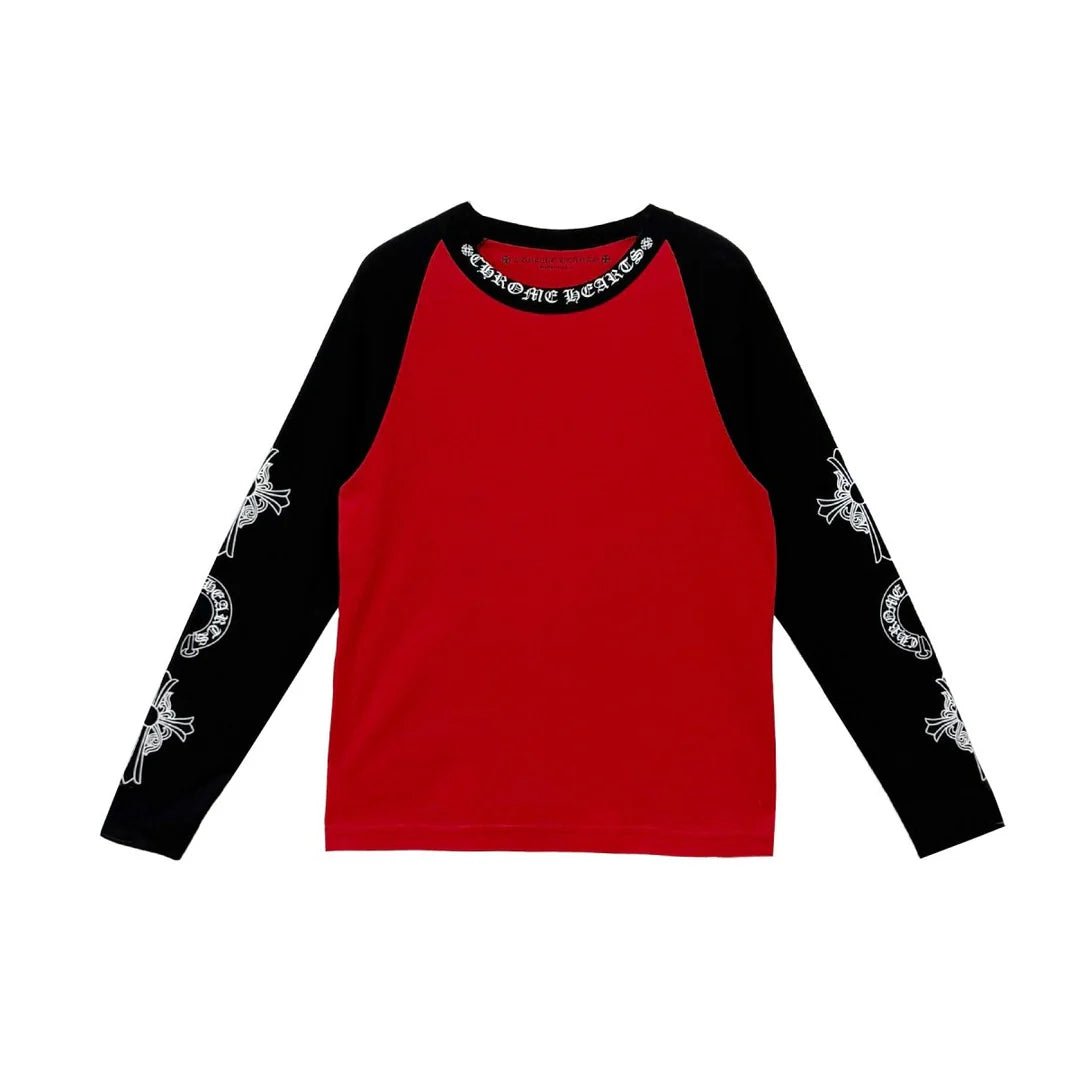 Neck Logo Longsleeve Tee Red/Black