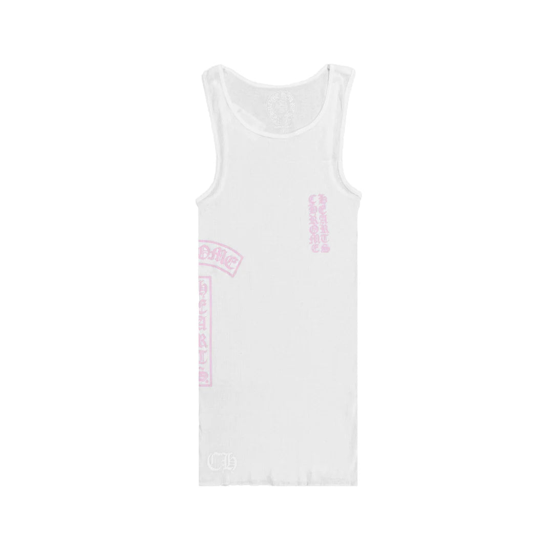 T-Bar Script Tank Top White